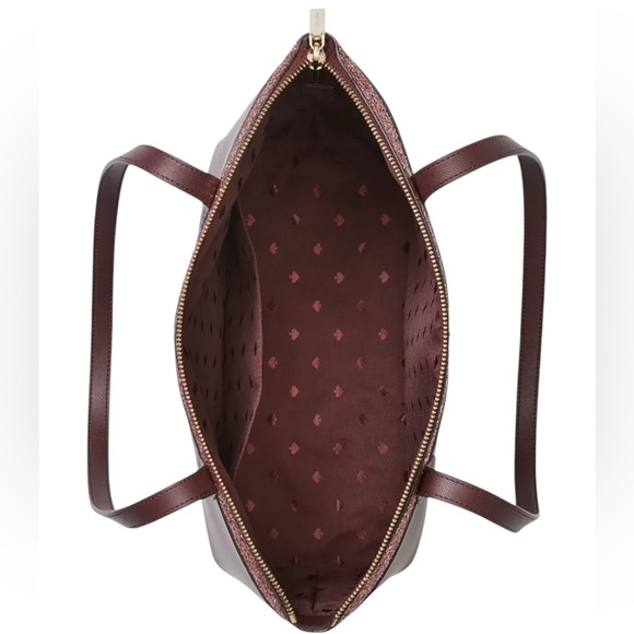 Kate Spade Flash Glitter Large Leather Tote in Cherrywood NWT - Picture 3 of 4